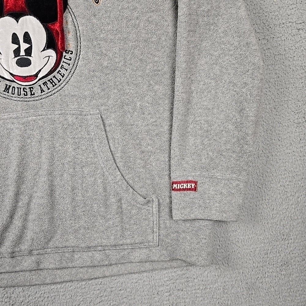 Disney Official Vintage Retro Mickey Mouse Grey Fleece Hoodie Womens 2XL - Picture 4 of 16